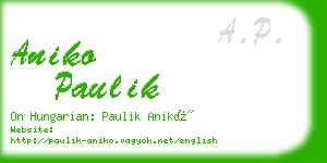 aniko paulik business card